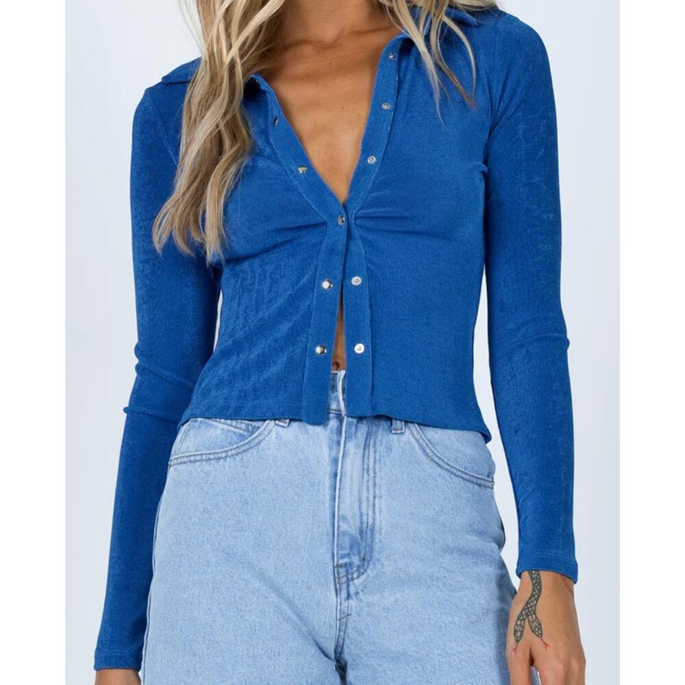 Princess Polly Elody Long Sleep Top Blue